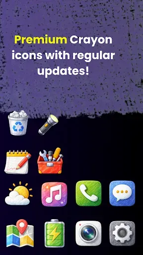 Скриншот 6 — Crayon Icons Pack: Pastel Icon
