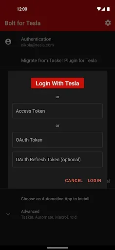Скриншот 2 — Bolt for Tesla - Tasker Plugin