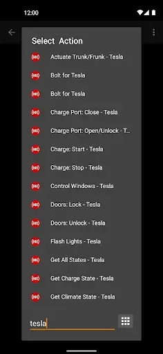 Скриншот 5 — Bolt for Tesla - Tasker Plugin