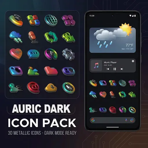 Скриншот 7 — Auric Dark - 3D Icon Pack