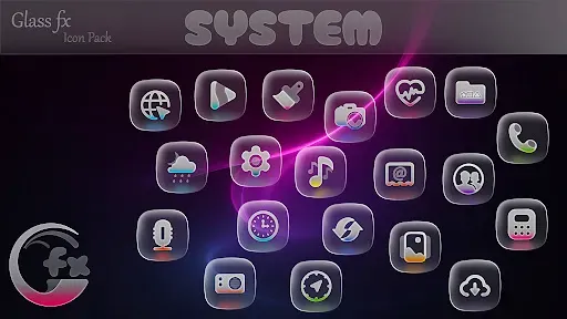 Скриншот 1 — GlassFX - Glass Icon Pack