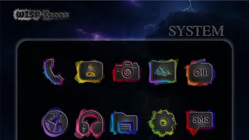 Скриншот 1 — Wisp Dark - AMOLED App Icons