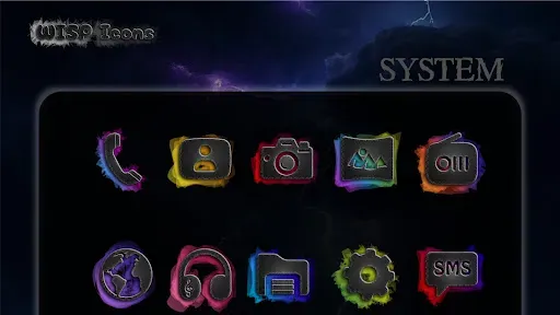 Скриншот 6 — Wisp Dark - AMOLED App Icons