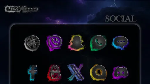 Скриншот 8 — Wisp Dark - AMOLED App Icons