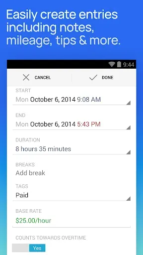 Скриншот 3 — Hours Tracker Time Tracking