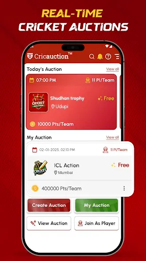 Скриншот 1 — CricAuction™ - Cricket Auction