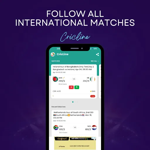 Скриншот 3 — CricLine - Live Cricket Line