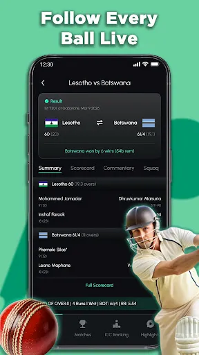 Скриншот 2 — Live Cricket Score Updates