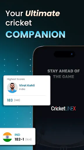 Скриншот 1 — Cricket LineX: Fast Live score