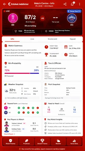 Скриншот 2 — Cricket Addictor Live line App