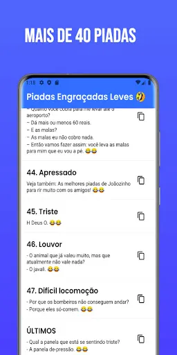 Скриншот 2 — Piadas curtas e engraçadas