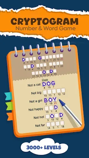 Скриншот 1 — Cryptogram: Number & Word Game