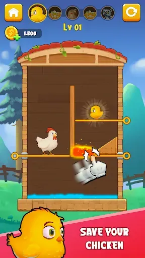 Скриншот 1 — Chicken Rescue: Pull The Pin