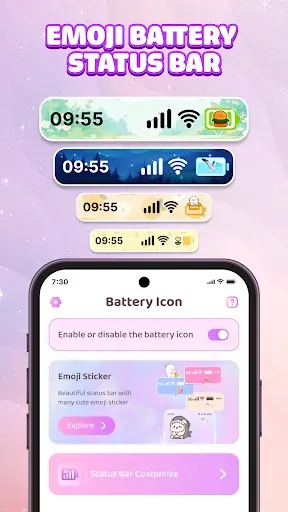 Скриншот 1 — Emoji Battery Icon Customize