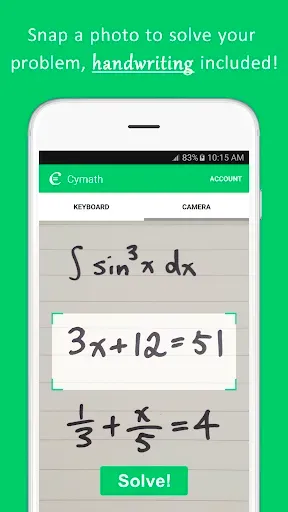 Скриншот 1 — Cymath - Math Problem Solver