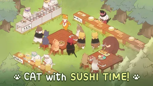 Скриншот 1 — Cat Garden - Food Party Tycoon