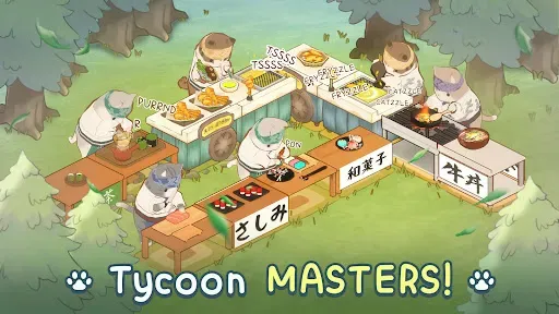 Скриншот 4 — Cat Garden - Food Party Tycoon