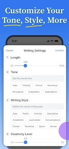 Скриншот 3 — Daily AI Writer: Email, Letter