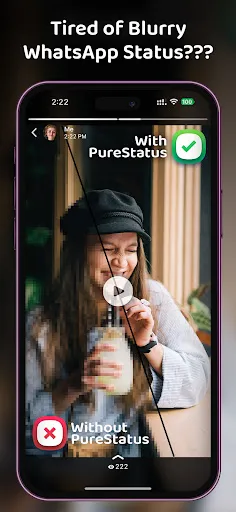 Скриншот 1 — PureStatus: HD статус без блюр