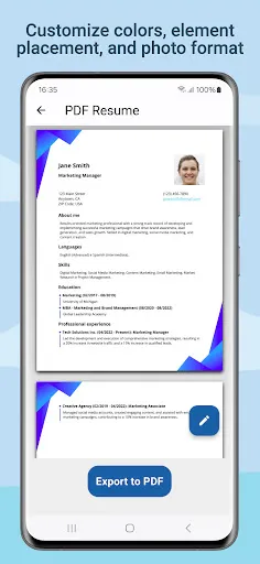 Скриншот 3 — Resume Builder - CV Maker PDF