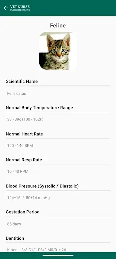 Скриншот 2 — Vet Nurse Quick Reference