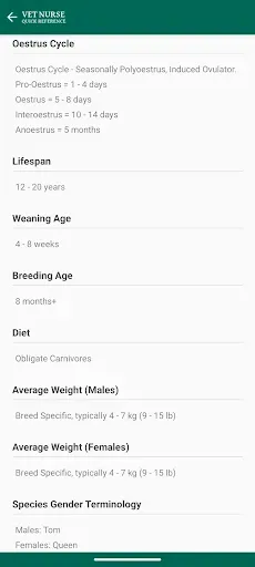 Скриншот 4 — Vet Nurse Quick Reference