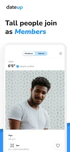Скриншот 2 — DateUp - Tall Dating Made Easy