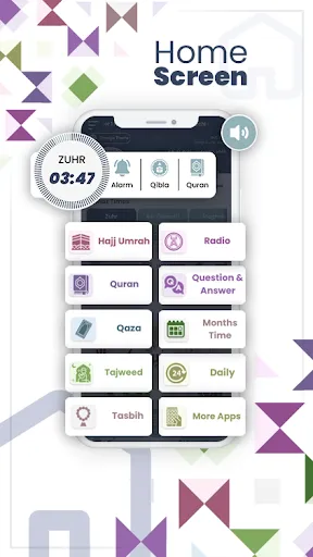 Скриншот 1 — Prayer Times - Qibla & Namaz