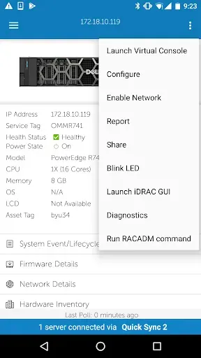 Скриншот 2 — OpenManage Mobile