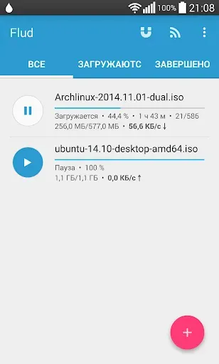 Скриншот 1 — Flud+