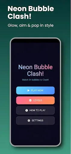 Скриншот 1 — Neon Bubble Clash