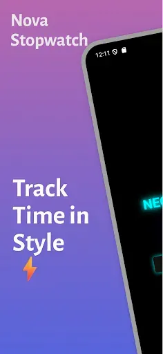 Скриншот 1 — Nova Stopwatch - Neon Timer