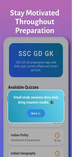 Скриншот 4 — SSC GD GK Prep 2026 – Quiz App