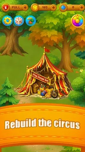 Скриншот 1 — Match 3 Candice and the Circus