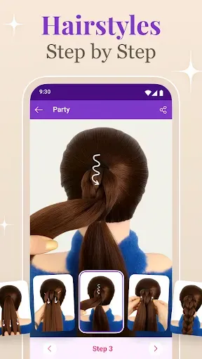 Скриншот 3 — Step by Step Hairstyle App