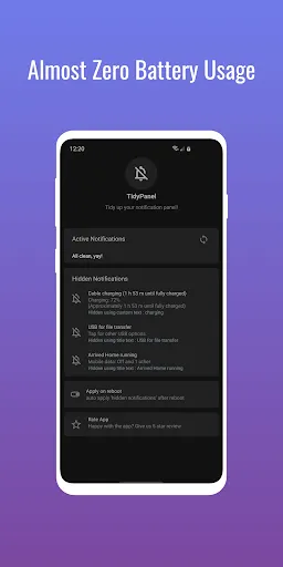 Скриншот 2 — TidyPanel Notification Cleaner