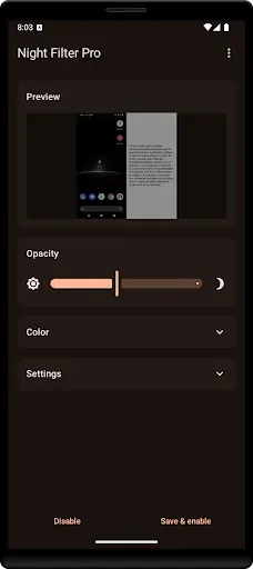 Скриншот 1 — Night Filter Pro