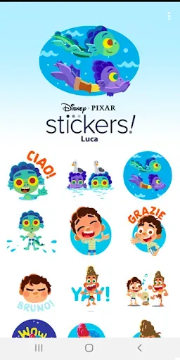 Скриншот 1 — Pixar Stickers: Luca