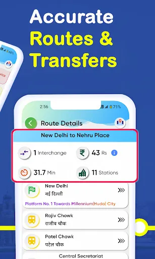 Скриншот 3 — Delhi Metro App Route Map, Bus