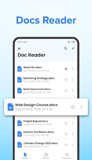 Скриншот 1 — Doc Reader - Word Docx Viewer