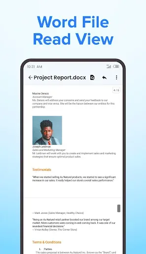 Скриншот 3 — Doc Reader - Word Docx Viewer