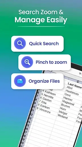 Скриншот 4 — Excel Reader: XLSX, XLS Viewer