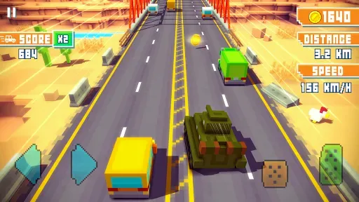 Скриншот 1 — Blocky Highway: Traffic Racing