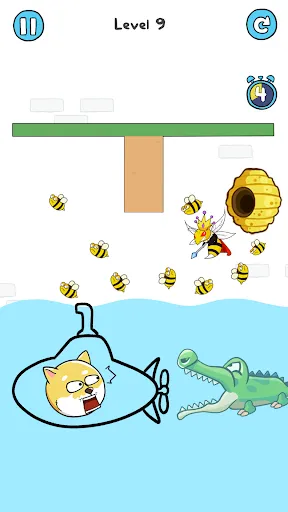 Скриншот 1 — Doge Rescue: Draw To Save