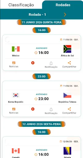 Скриншот 7 — Copa 2026 - tabela e jogos