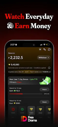 Скриншот 4 — FreeDrama: Watch Free & Earn