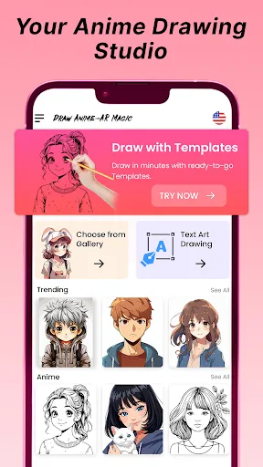 Скриншот 8 — Draw Anime - AR Sketch & Trace