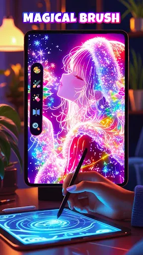 Скриншот 1 — Neon Brush - Glow Draw & Paint