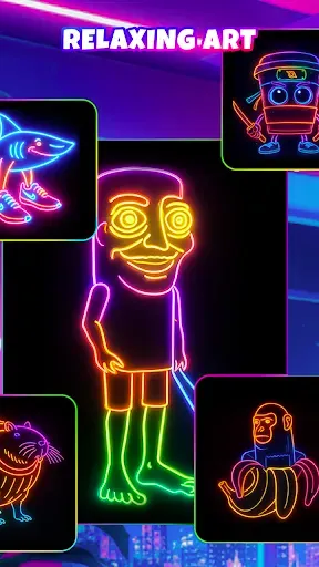 Скриншот 2 — Neon Brush - Glow Draw & Paint