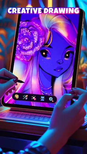 Скриншот 3 — Neon Brush - Glow Draw & Paint